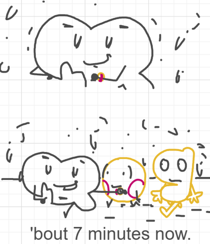 A panel from I've Been Everywhere, Man, episode nine of the Board Boards object show by Furretwalk/WalkingFurret.